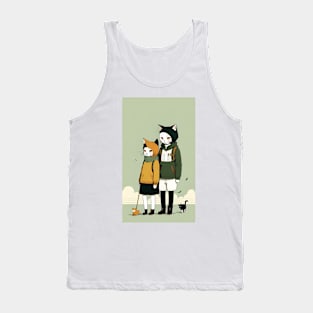 Furry Facades: Cats as People Tank Top